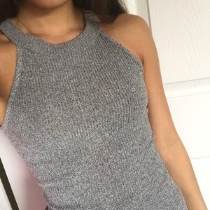 Grey knit top